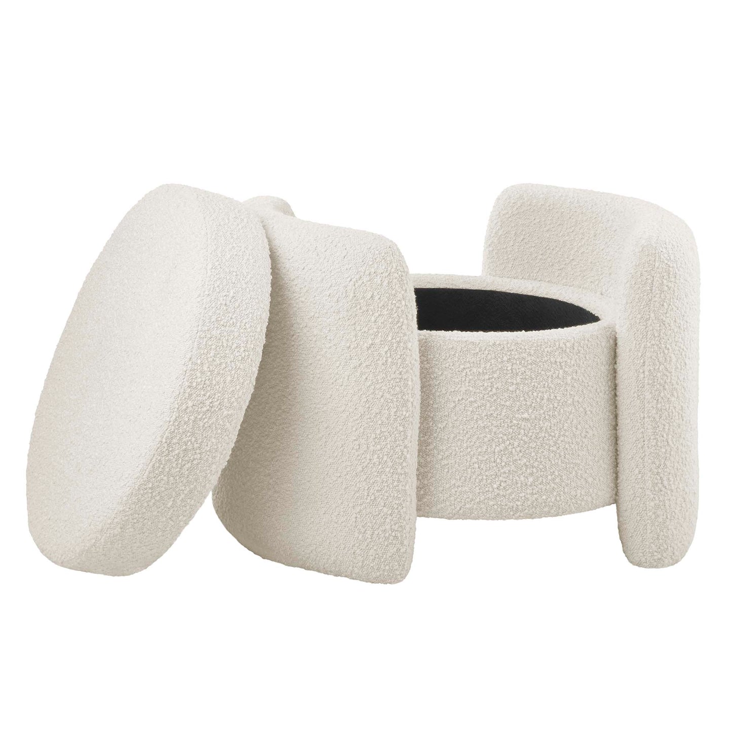 Modway - Nebula Boucle Upholstered Ottoman by Modway  Living Room Sofas and Armchairs White - EEI-5561-IVO