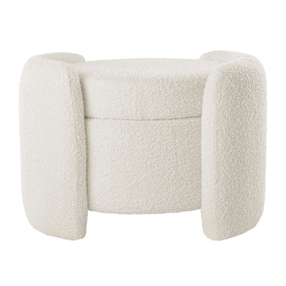 Modway - Nebula Boucle Upholstered Ottoman by Modway  Living Room Sofas and Armchairs White - EEI-5561-IVO