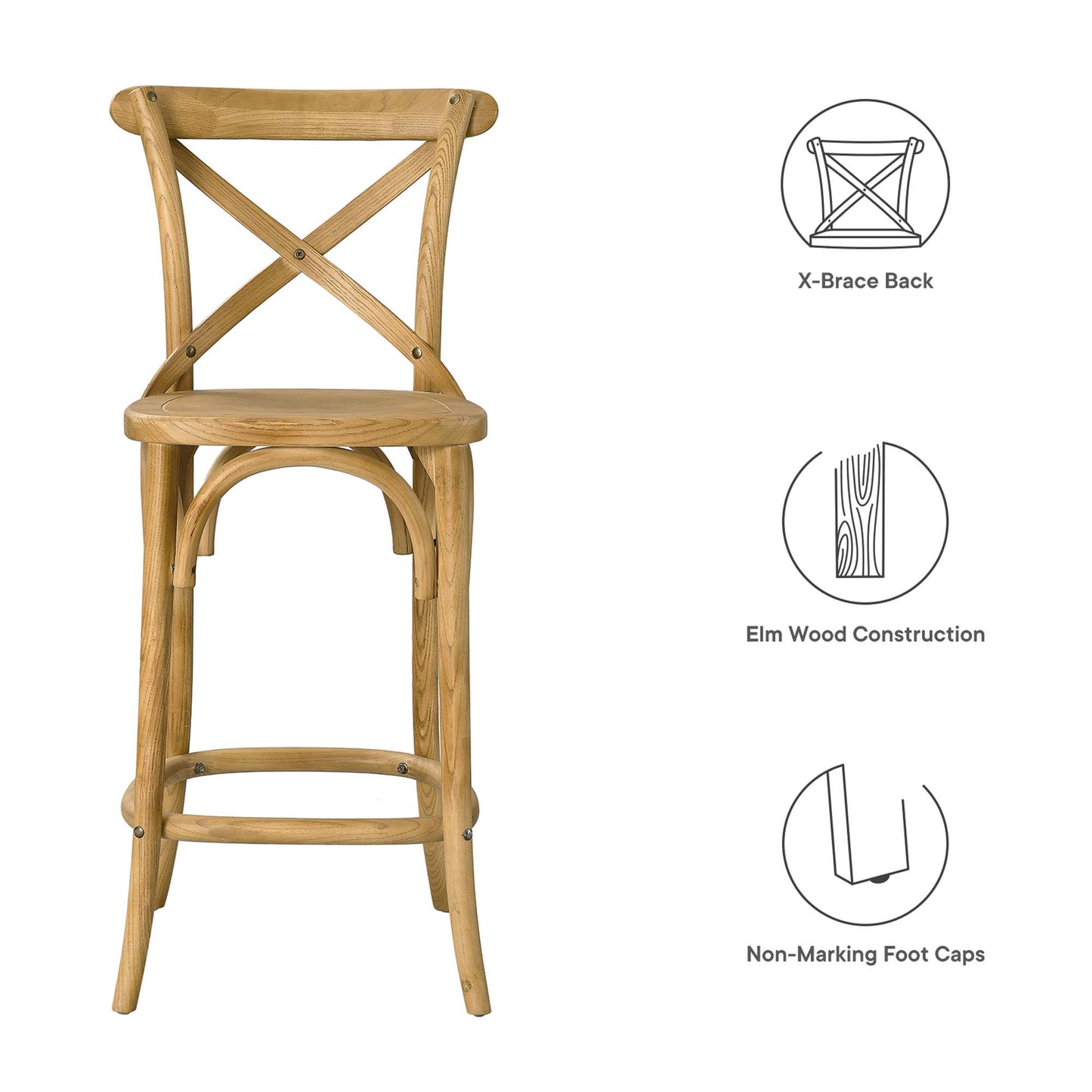 Modway - Gear Counter Stool by Modway  Bar and Dining Bar and Counter Stools Brown - EEI-5562-NAT