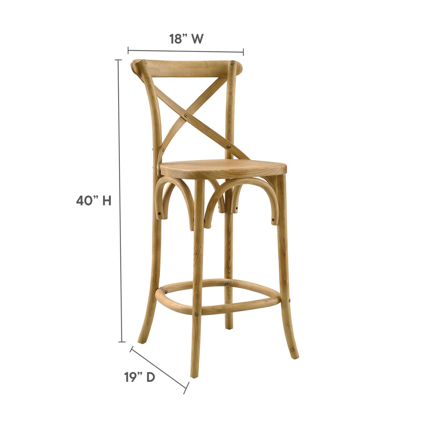 Modway - Gear Counter Stool by Modway  Bar and Dining Bar and Counter Stools Brown - EEI-5562-NAT