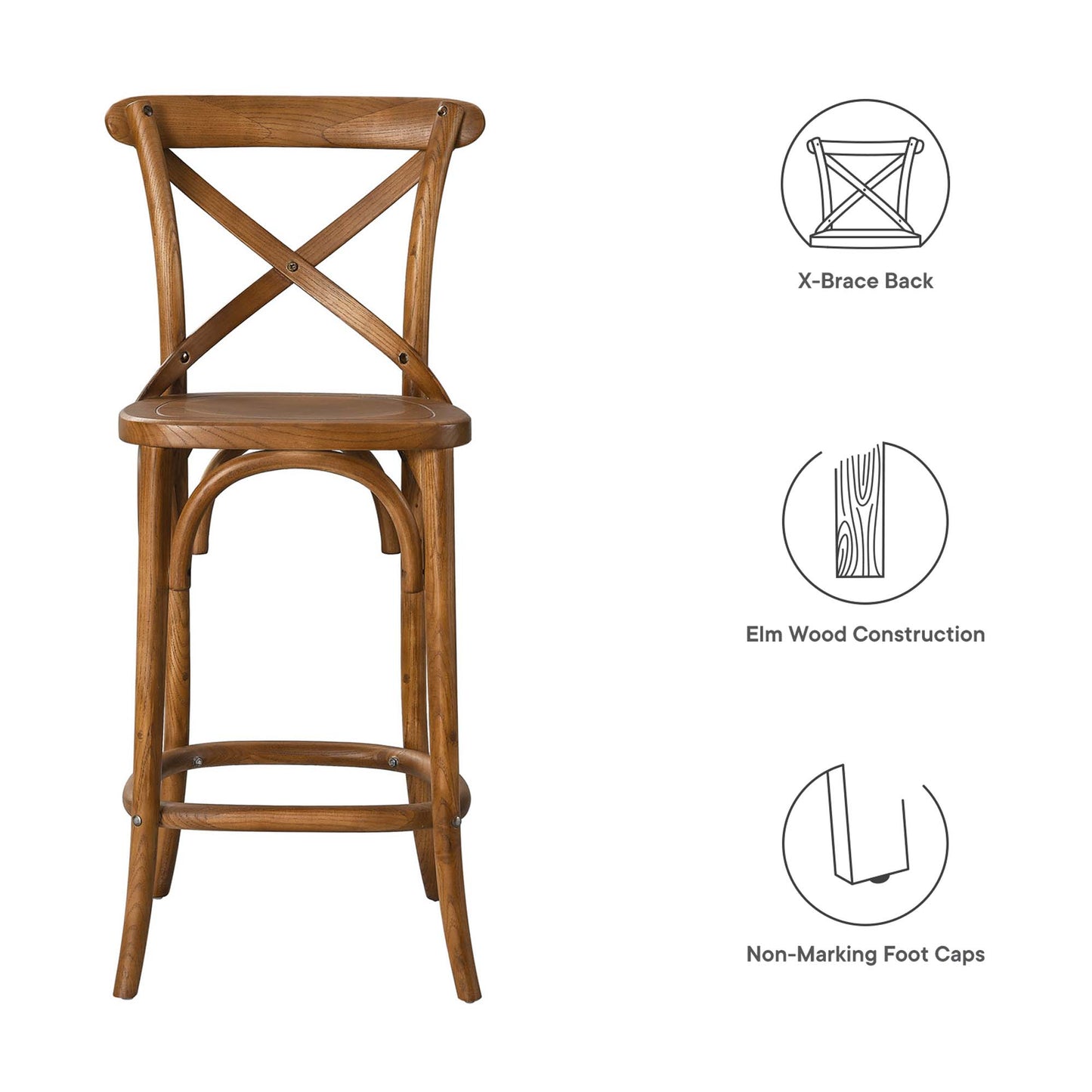 Modway - Gear Counter Stool by Modway  Bar and Dining Bar and Counter Stools Brown - EEI-5562-WAL
