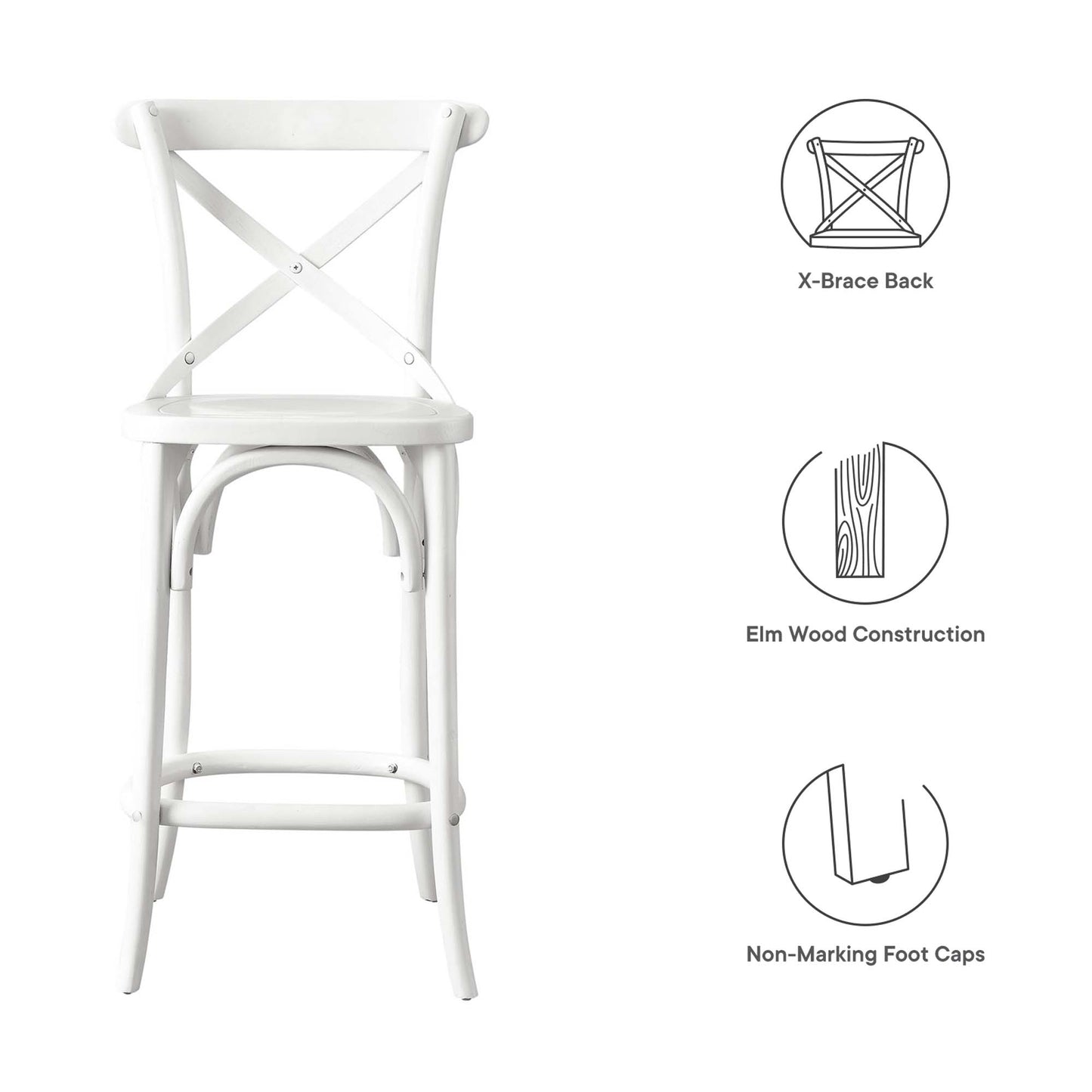 Modway - Gear Counter Stool by Modway  Bar and Dining Bar and Counter Stools White - EEI-5562-WHI