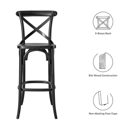 Modway - Gear Bar Stool by Modway  Bar and Dining Bar and Counter Stools Black - EEI-5563-BLK