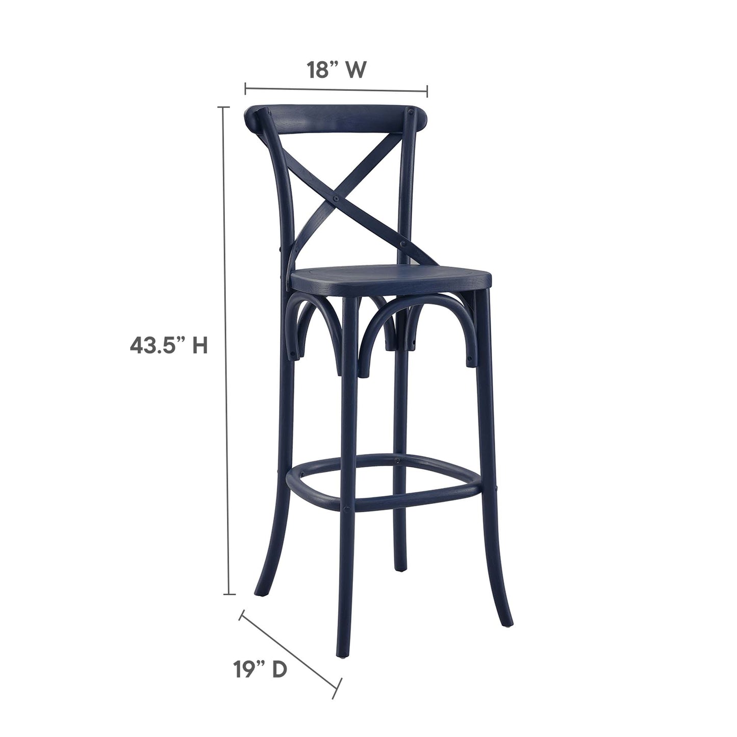 Modway - Gear Bar Stool by Modway  Bar and Dining Bar and Counter Stools Blue - EEI-5563-MID