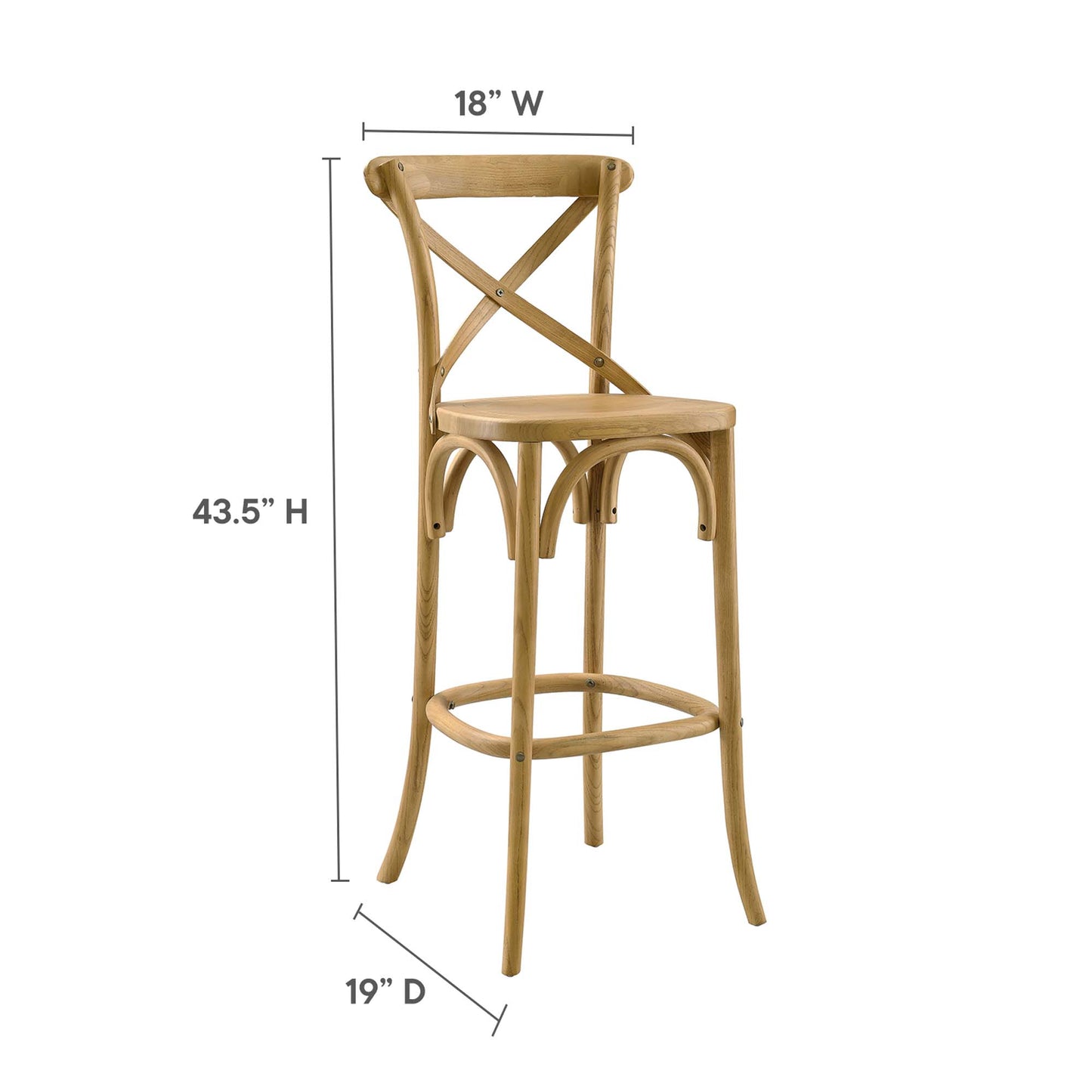 Modway - Gear Bar Stool by Modway  Bar and Dining Bar and Counter Stools Brown - EEI-5563-NAT