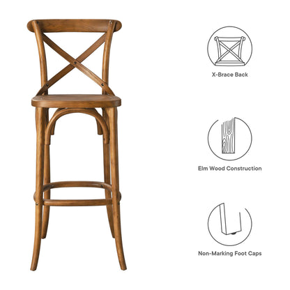 Modway - Gear Bar Stool by Modway  Bar and Dining Bar and Counter Stools Brown - EEI-5563-WAL