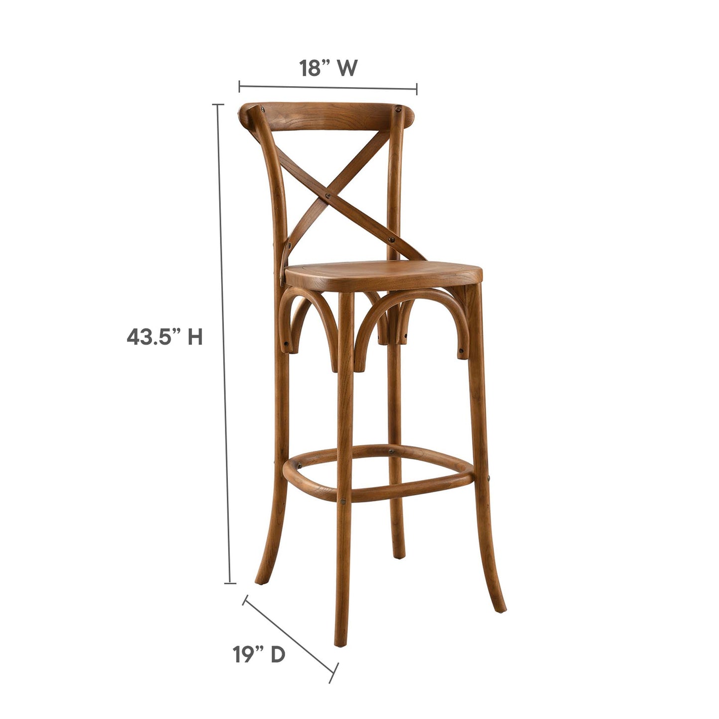 Modway - Gear Bar Stool by Modway  Bar and Dining Bar and Counter Stools Brown - EEI-5563-WAL