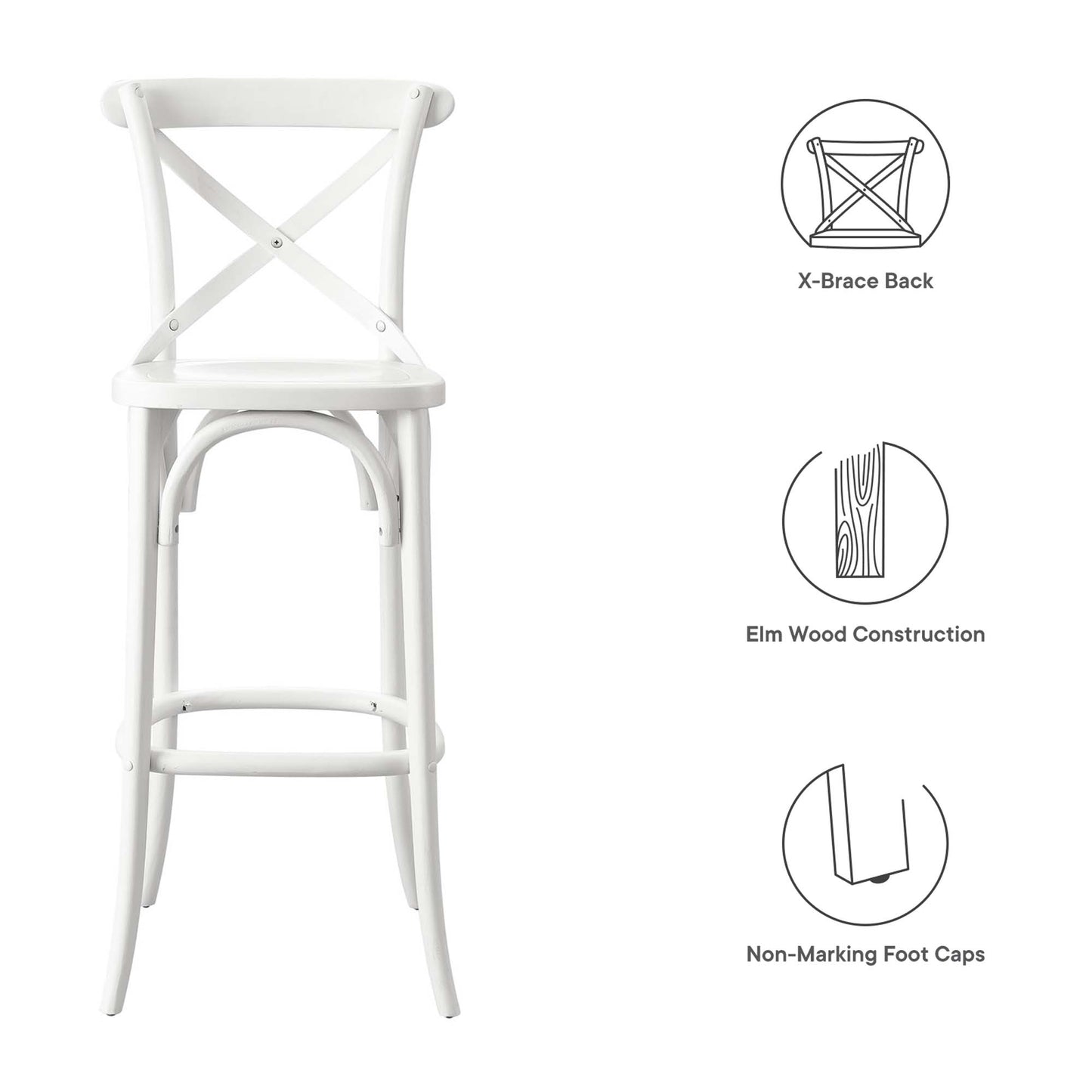 Modway - Gear Bar Stool by Modway  Bar and Dining Bar and Counter Stools White - EEI-5563-WHI
