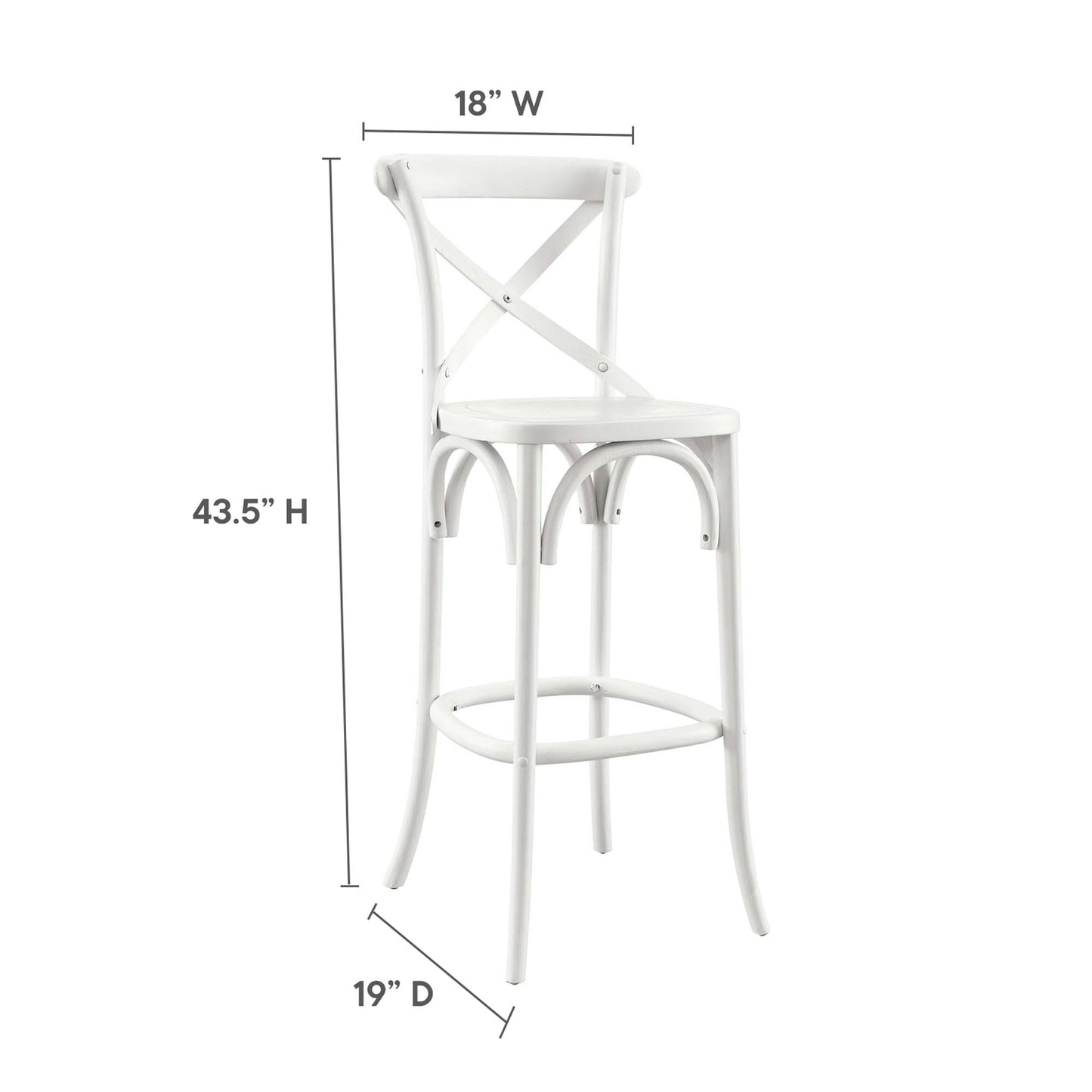 Modway - Gear Bar Stool by Modway  Bar and Dining Bar and Counter Stools White - EEI-5563-WHI