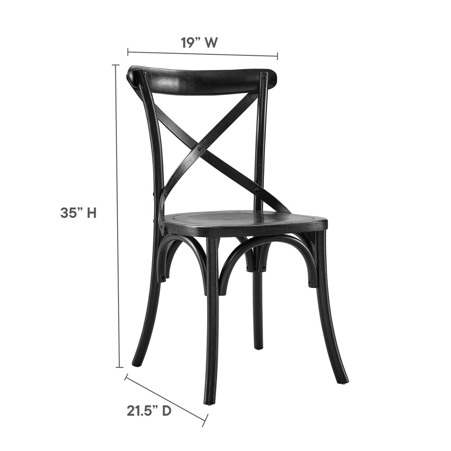 Modway - Gear Dining Side Chair by Modway  Bar and Dining Dining Chairs Black - EEI-5564-BLK