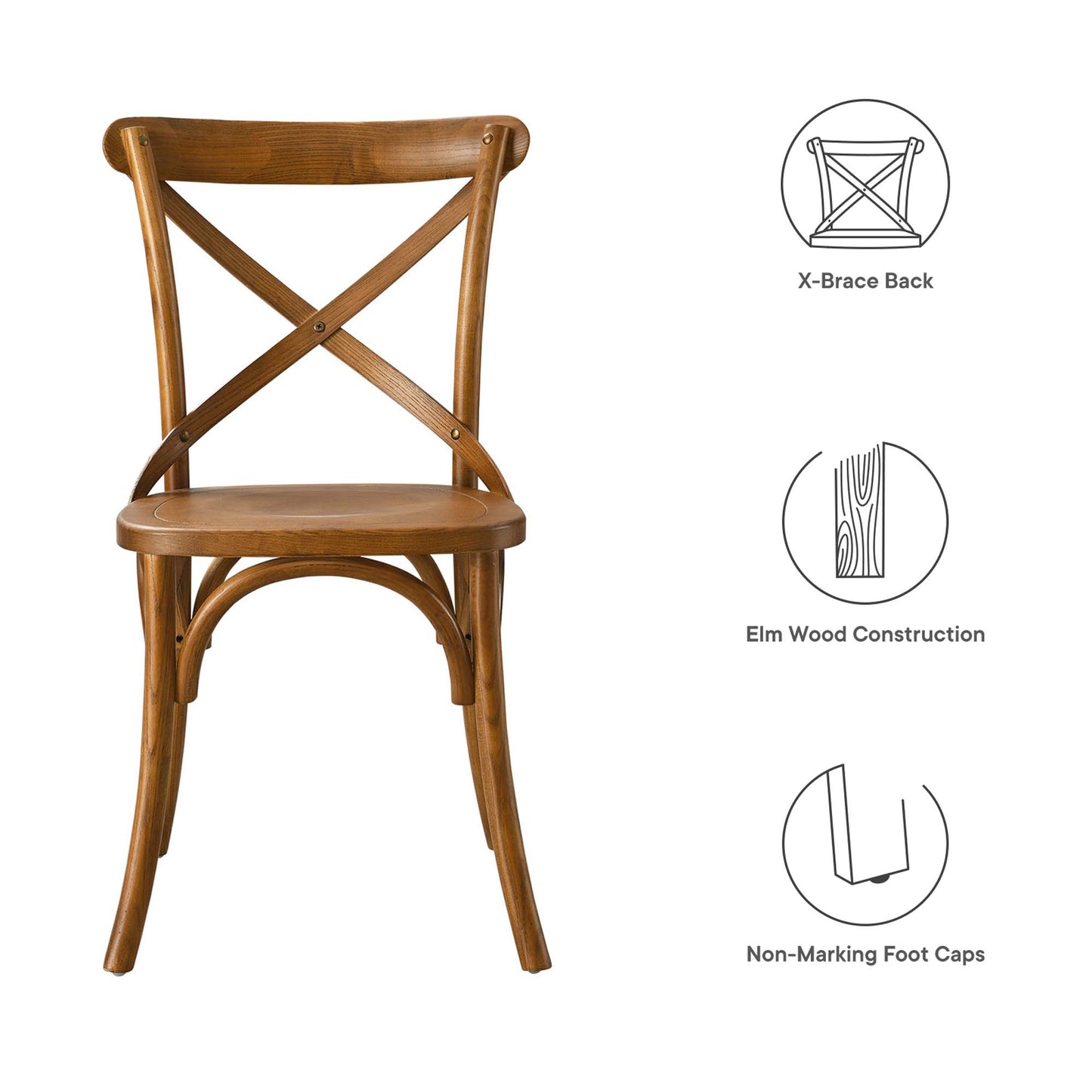 Modway - Gear Dining Side Chair by Modway  Bar and Dining Dining Chairs Brown - EEI-5564-WAL