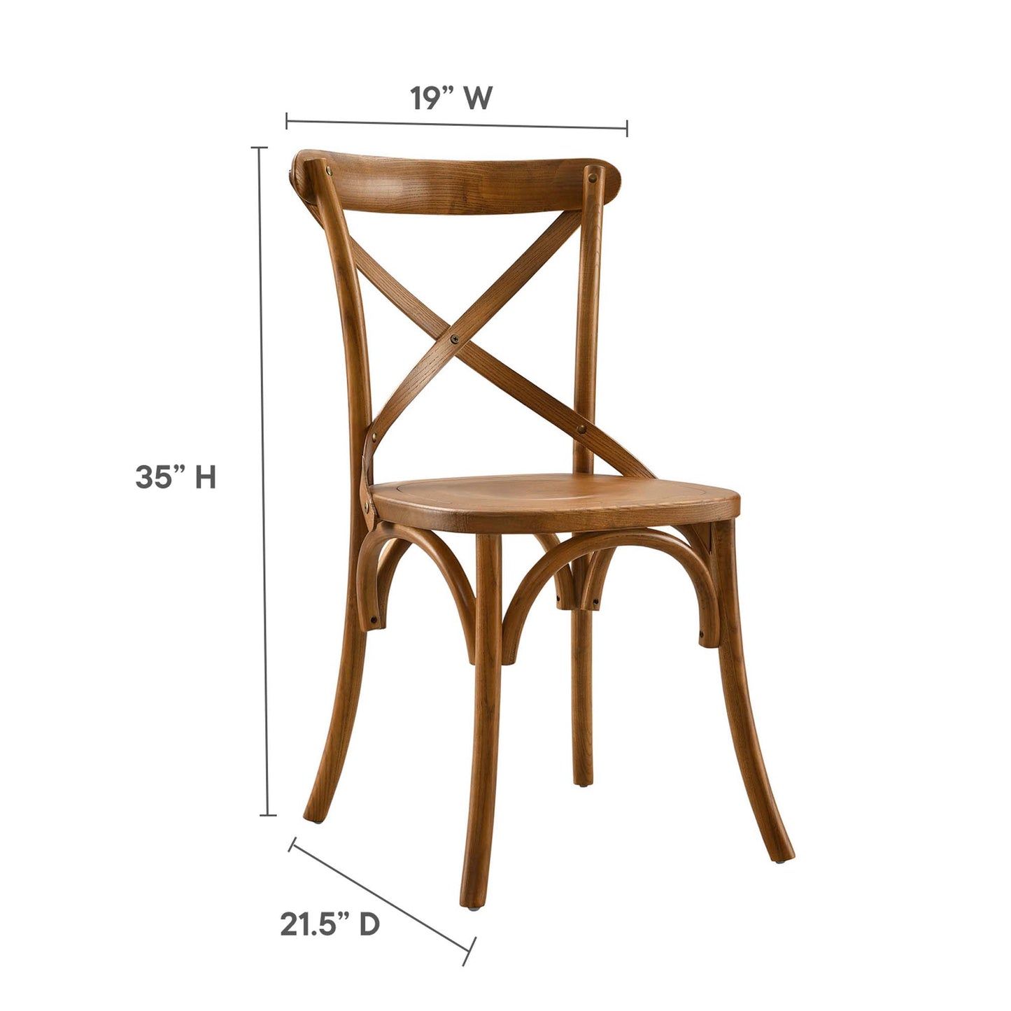 Modway - Gear Dining Side Chair by Modway  Bar and Dining Dining Chairs Brown - EEI-5564-WAL