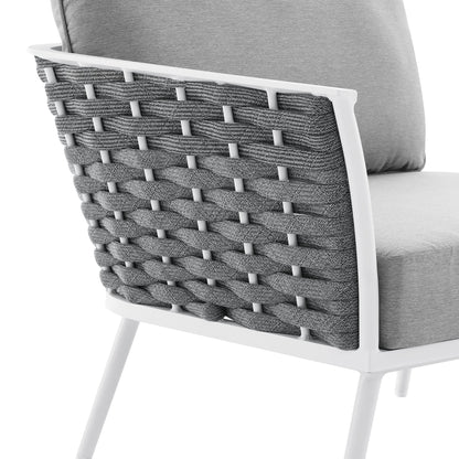 Modway - Stance Outdoor Patio Aluminum Left-Facing Armchair by Modway  Outdoor Furniture Sofa Sectionals Gray - EEI-5565-WHI-GRY