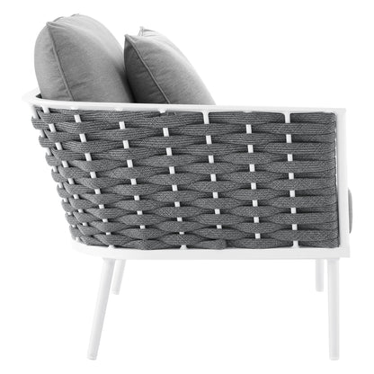 Modway - Stance Outdoor Patio Aluminum Left-Facing Armchair by Modway  Outdoor Furniture Sofa Sectionals Gray - EEI-5565-WHI-GRY
