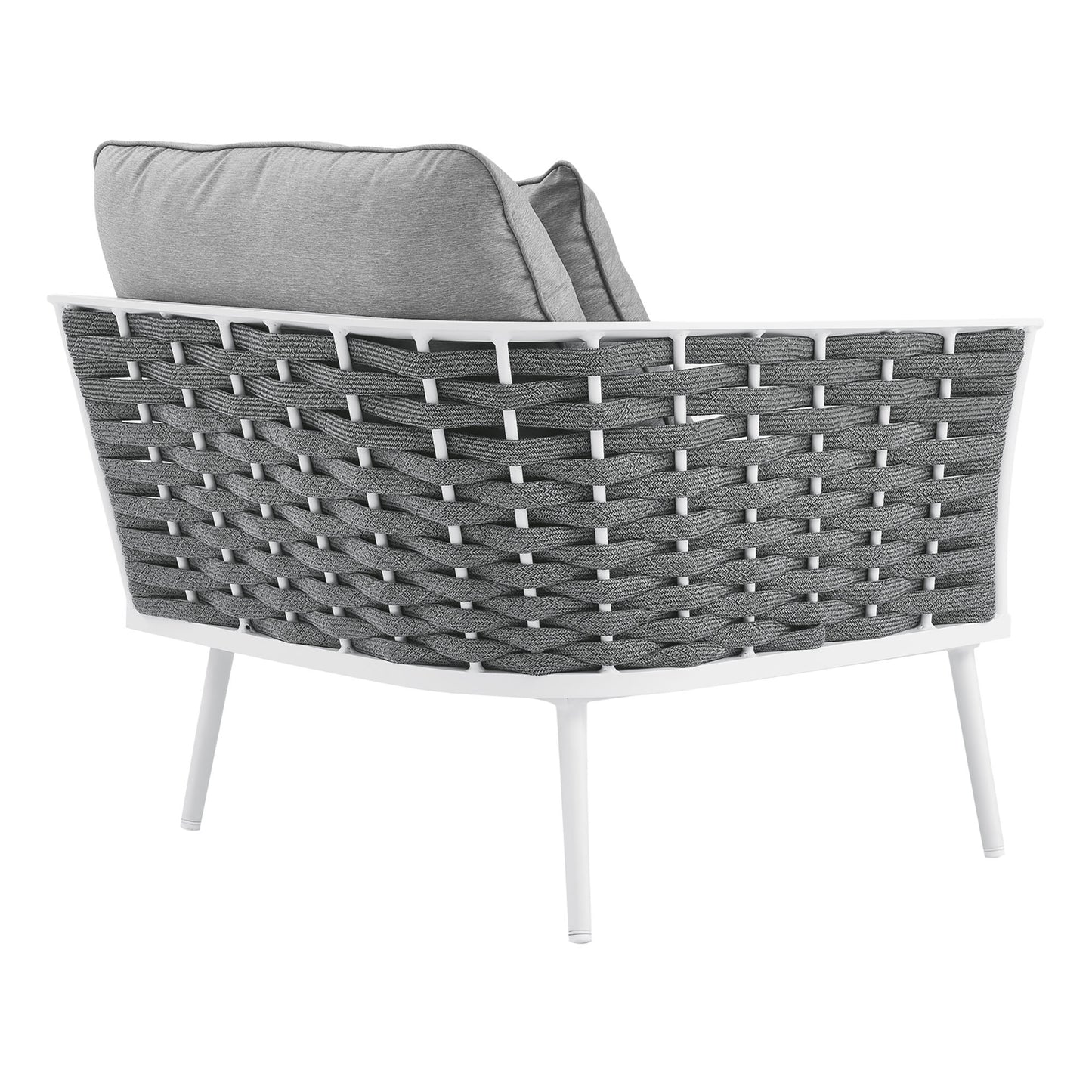 Modway - Stance Outdoor Patio Aluminum Left-Facing Armchair by Modway  Outdoor Furniture Sofa Sectionals Gray - EEI-5565-WHI-GRY