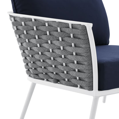 Modway Outlet Stance Outdoor Patio Aluminum Left-Facing Armchair by Modway  Outdoor Furniture Furniture White Navy - EEI-5565-WHI-NAV