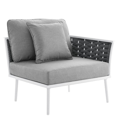 Modway - Stance Outdoor Patio Aluminum Right-Facing Armchair by Modway  Outdoor Furniture Sofa Sectionals Gray - EEI-5566-WHI-GRY