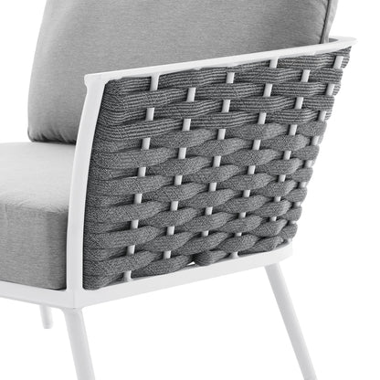 Modway - Stance Outdoor Patio Aluminum Right-Facing Armchair by Modway  Outdoor Furniture Sofa Sectionals Gray - EEI-5566-WHI-GRY