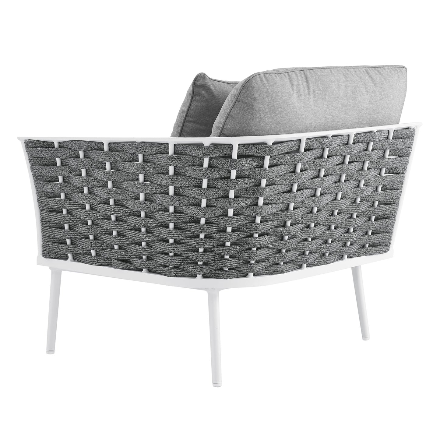 Modway - Stance Outdoor Patio Aluminum Right-Facing Armchair by Modway  Outdoor Furniture Sofa Sectionals Gray - EEI-5566-WHI-GRY
