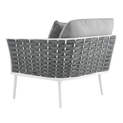 Modway - Stance Outdoor Patio Aluminum Right-Facing Armchair by Modway  Outdoor Furniture Sofa Sectionals Gray - EEI-5566-WHI-GRY