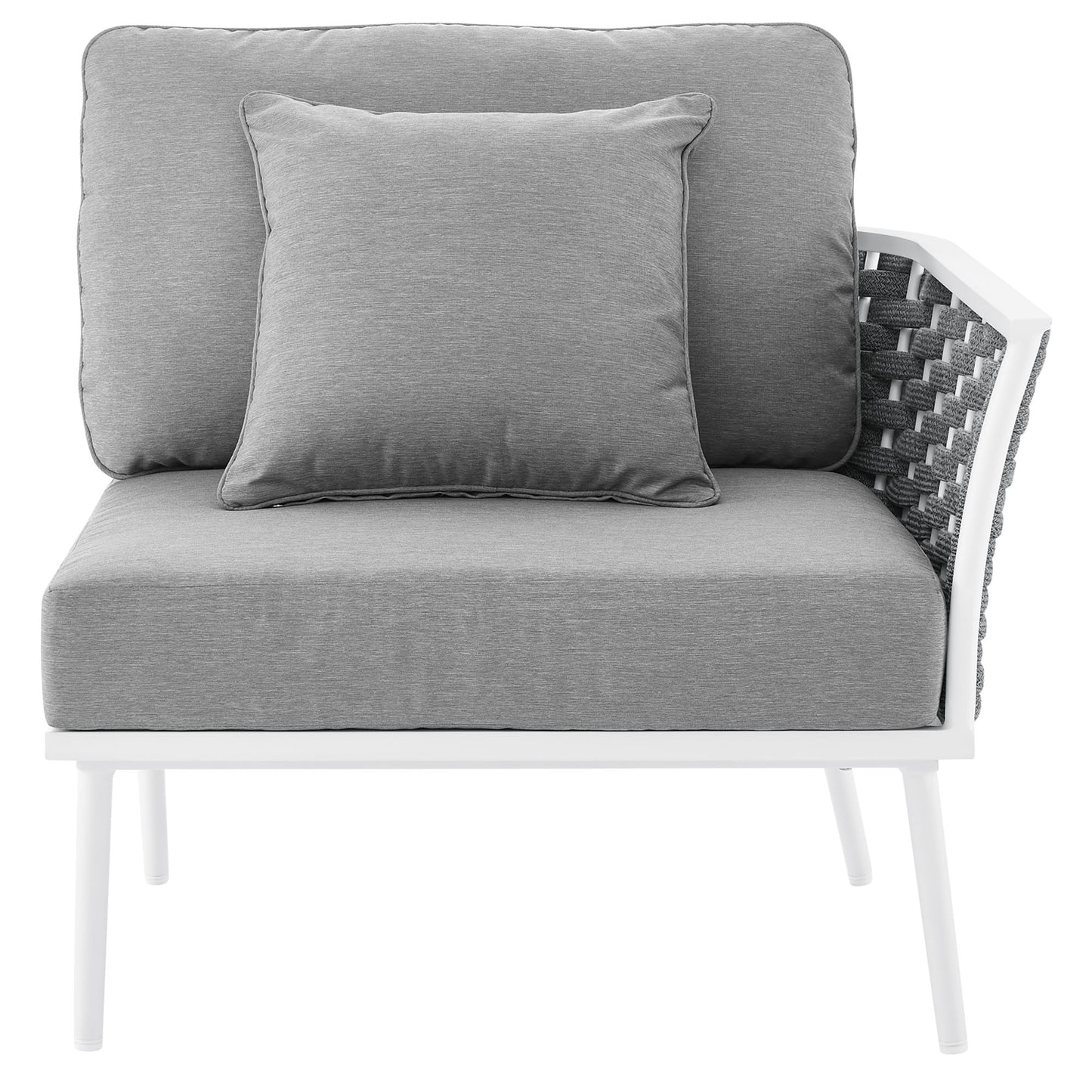 Modway - Stance Outdoor Patio Aluminum Right-Facing Armchair by Modway  Outdoor Furniture Sofa Sectionals Gray - EEI-5566-WHI-GRY