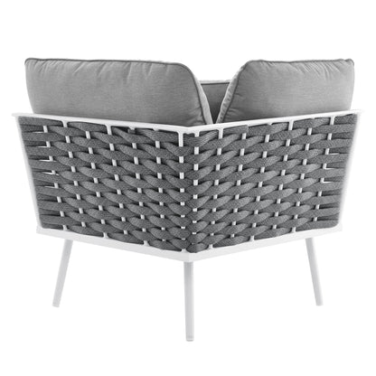 Modway Outlet Stance Outdoor Patio Aluminum Corner Chair by Modway  Outdoor Furniture Furniture White Gray - EEI-5567-WHI-GRY