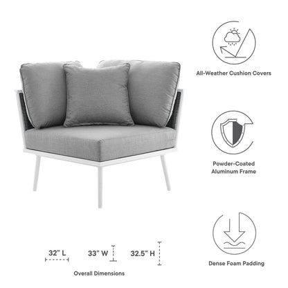 Modway Outlet Stance Outdoor Patio Aluminum Corner Chair by Modway  Outdoor Furniture Furniture White Gray - EEI-5567-WHI-GRY