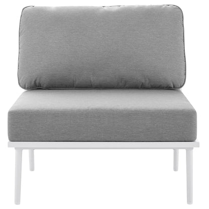 Modway Outlet Stance Outdoor Patio Aluminum Armless Chair by Modway  Outdoor Furniture Furniture White Gray - EEI-5568-WHI-GRY