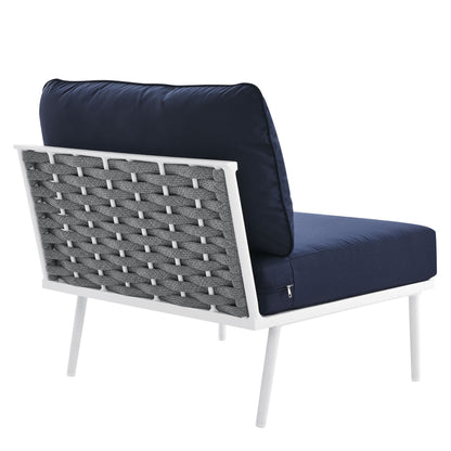 Modway Outlet Stance Outdoor Patio Aluminum Armless Chair by Modway  Outdoor Furniture Furniture White Navy - EEI-5568-WHI-NAV