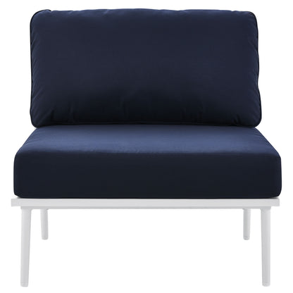 Modway Outlet Stance Outdoor Patio Aluminum Armless Chair by Modway  Outdoor Furniture Furniture White Navy - EEI-5568-WHI-NAV