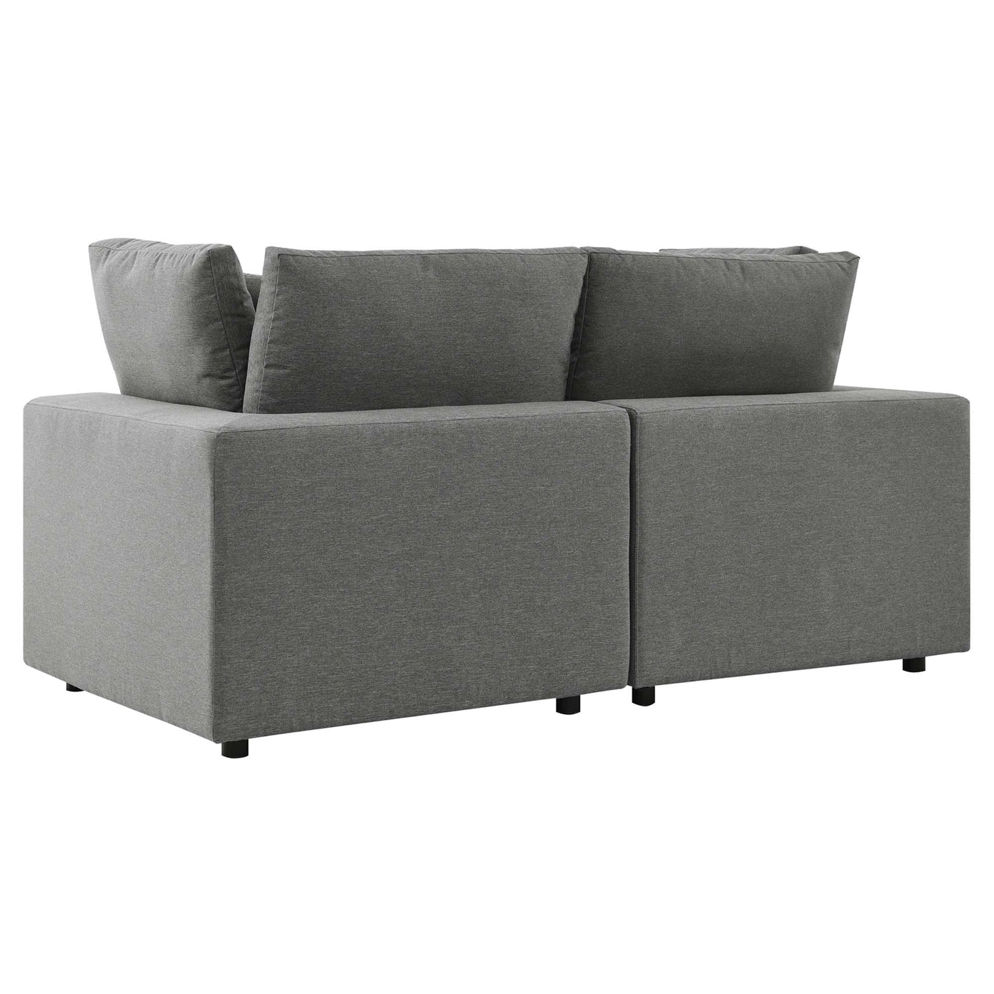 Modway - Commix Overstuffed Outdoor Patio Loveseat by Modway  Outdoor Furniture Sofa Sectionals Black - EEI-5576-CHA