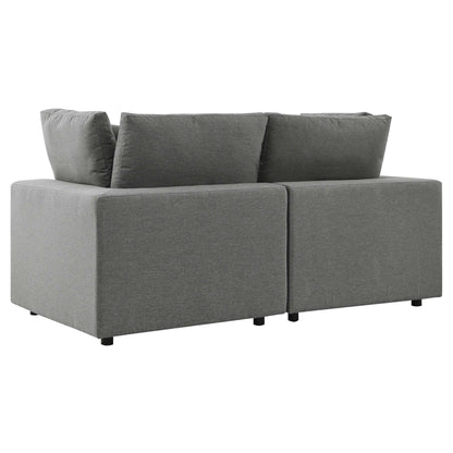 Modway - Commix Overstuffed Outdoor Patio Loveseat by Modway  Outdoor Furniture Sofa Sectionals Black - EEI-5576-CHA