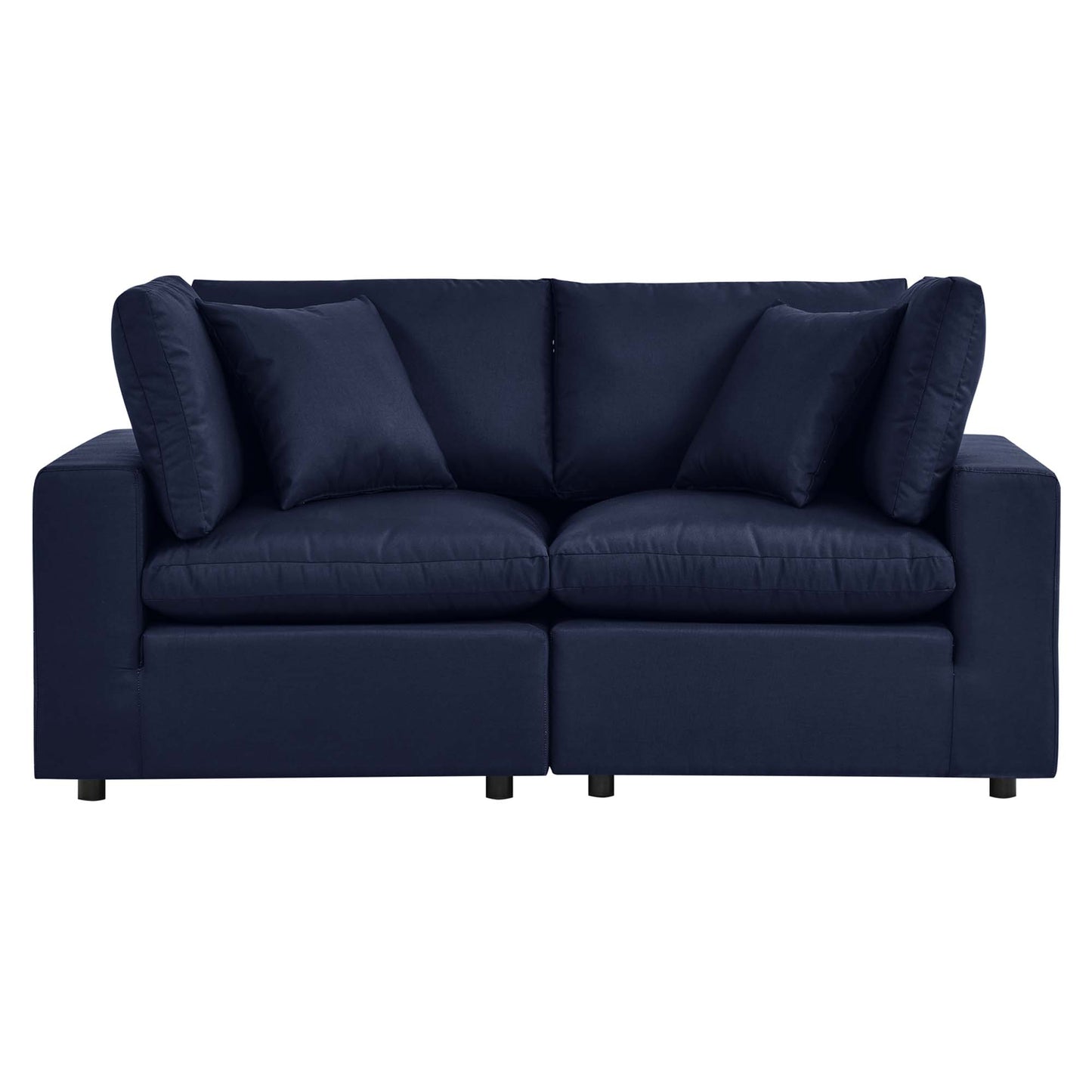 Modway - Commix Overstuffed Outdoor Patio Loveseat by Modway  Outdoor Furniture Sofa Sectionals Blue - EEI-5576-NAV