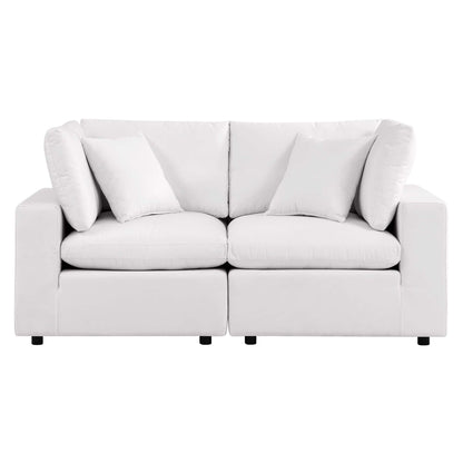 Modway - Commix Overstuffed Outdoor Patio Loveseat by Modway  Outdoor Furniture Sofa Sectionals White - EEI-5576-WHI