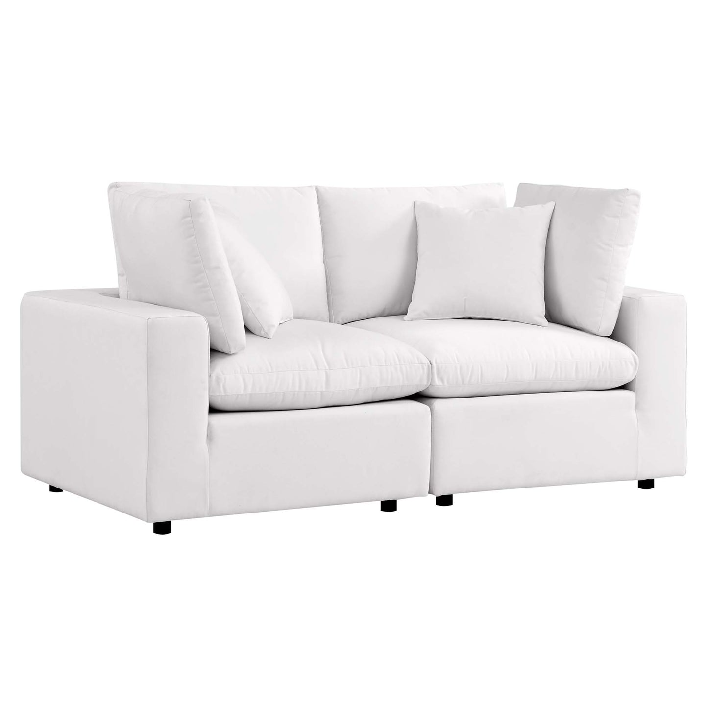 Modway - Commix Overstuffed Outdoor Patio Loveseat by Modway  Outdoor Furniture Sofa Sectionals White - EEI-5576-WHI