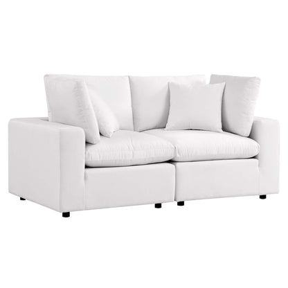 Modway - Commix Overstuffed Outdoor Patio Loveseat by Modway  Outdoor Furniture Sofa Sectionals White - EEI-5576-WHI