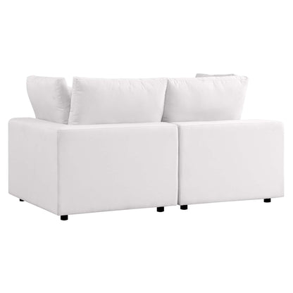 Modway - Commix Overstuffed Outdoor Patio Loveseat by Modway  Outdoor Furniture Sofa Sectionals White - EEI-5576-WHI