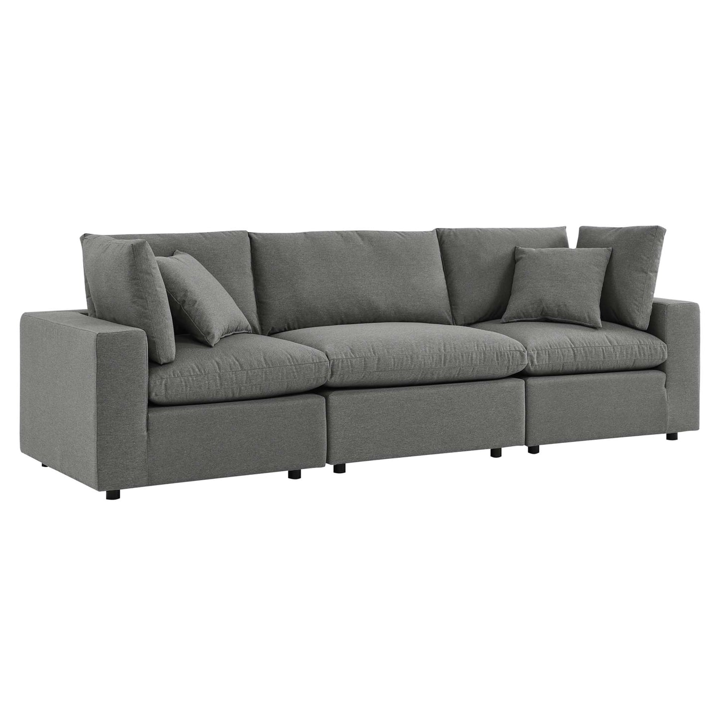 Modway - Commix Overstuffed Outdoor Patio Sofa by Modway  Outdoor Furniture Sofa Sectionals Gray - EEI-5578-CHA