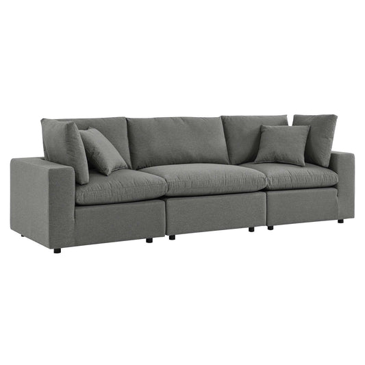 Modway - Commix Overstuffed Outdoor Patio Sofa by Modway  Outdoor Furniture Sofa Sectionals Gray - EEI-5578-CHA