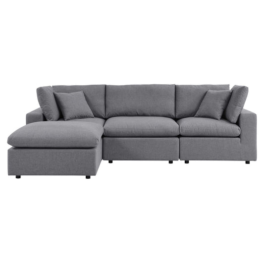 Modway Outlet Commix 4-Piece Sunbrella? Outdoor Patio Sectional Sofa by Modway  Outdoor Furniture Furniture Gray - EEI-5581-SLA