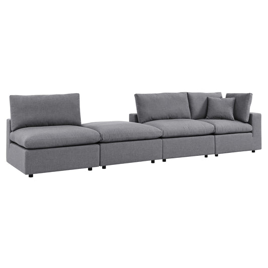 Modway Outlet Commix 4-Piece Sunbrella? Outdoor Patio Sectional Sofa by Modway  Outdoor Furniture Furniture Gray - EEI-5582-SLA