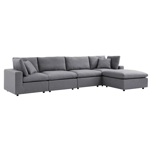 Modway Outlet Commix 5-Piece Sunbrella? Outdoor Patio Sectional Sofa by Modway  Outdoor Furniture Furniture Gray - EEI-5584-SLA