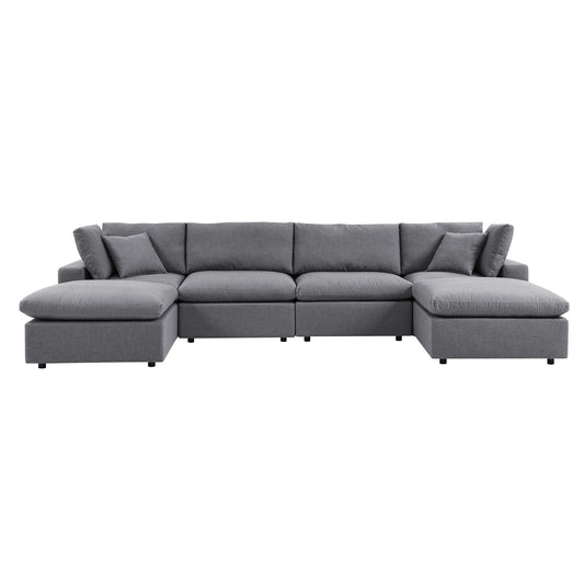 Modway Outlet Commix 6-Piece Sunbrella? Outdoor Patio Sectional Sofa by Modway  Outdoor Furniture Furniture Gray - EEI-5586-SLA