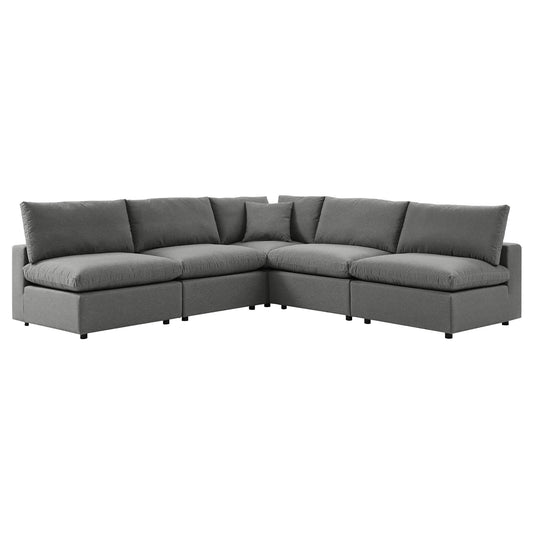 Modway - Commix 5-Piece Outdoor Patio Sectional Sofa by Modway  Outdoor Furniture Sofa Sectionals Brown - EEI-5587-CHA