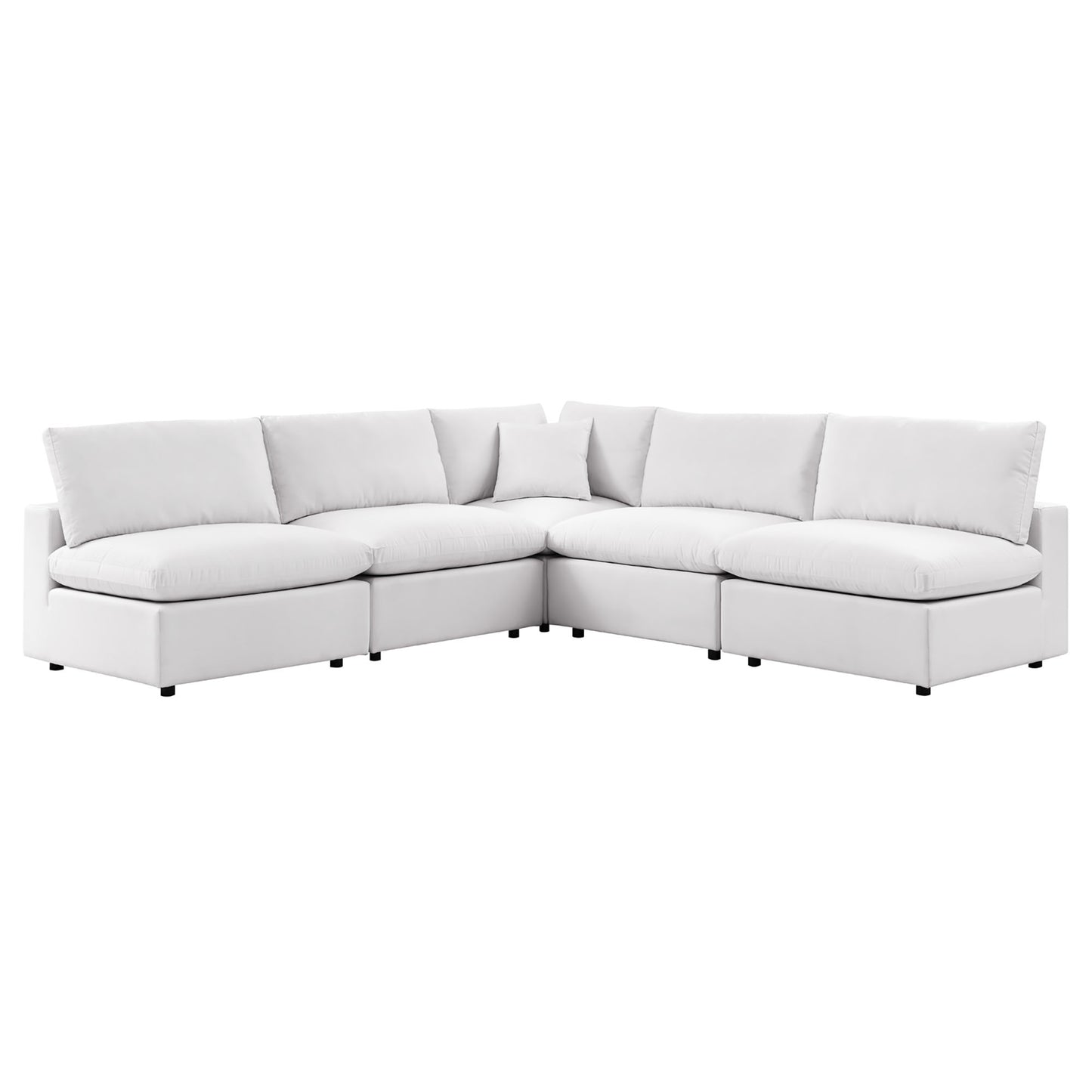 Modway - Commix 5-Piece Outdoor Patio Sectional Sofa by Modway  Outdoor Furniture Sofa Sectionals White - EEI-5587-WHI
