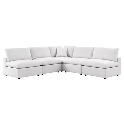 Modway - Commix 5-Piece Outdoor Patio Sectional Sofa by Modway  Outdoor Furniture Sofa Sectionals White - EEI-5587-WHI