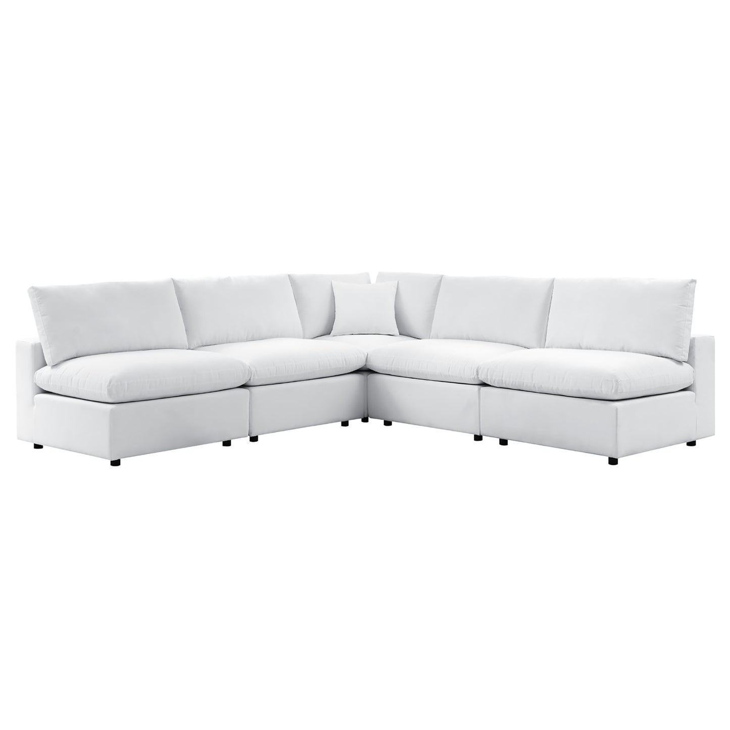 Modway - Commix 5-Piece Sunbrella? Outdoor Patio Sectional Sofa by Modway  Outdoor Furniture Sofa Sectionals White - EEI-5588-WHI