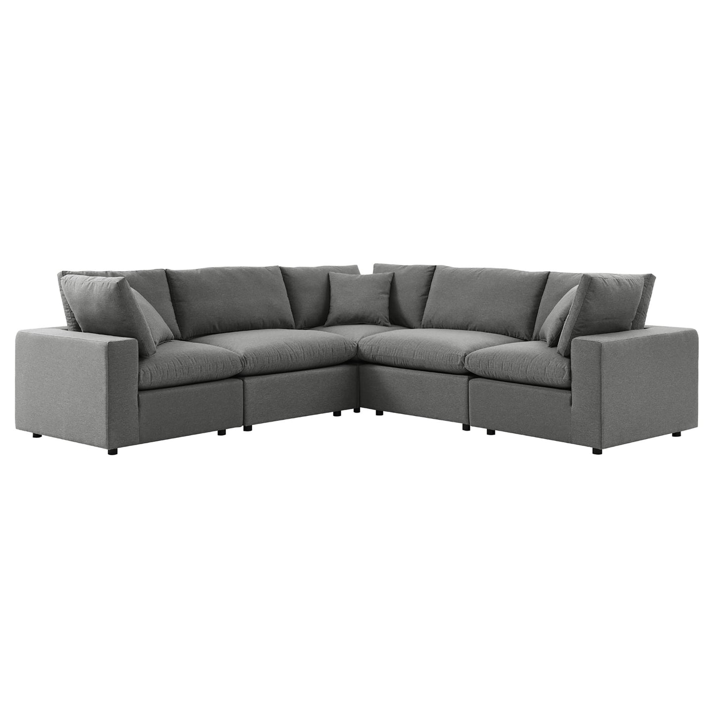 Modway - Commix 5-Piece Outdoor Patio Sectional Sofa by Modway  Outdoor Furniture Sofa Sectionals Brown - EEI-5589-CHA