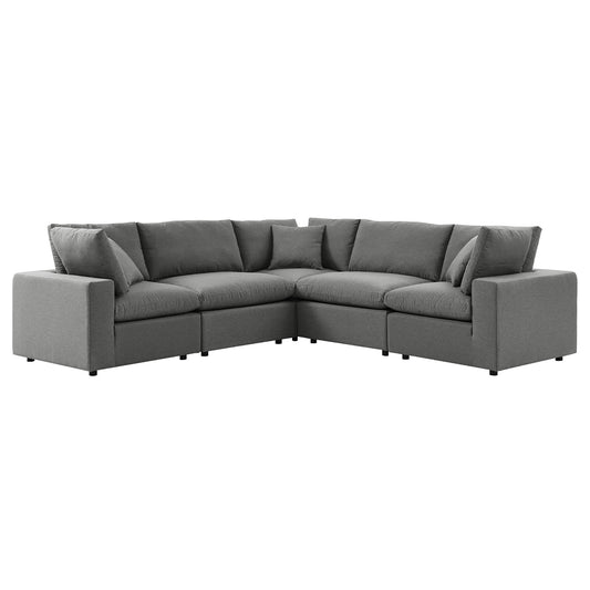 Modway - Commix 5-Piece Outdoor Patio Sectional Sofa by Modway  Outdoor Furniture Sofa Sectionals Brown - EEI-5589-CHA
