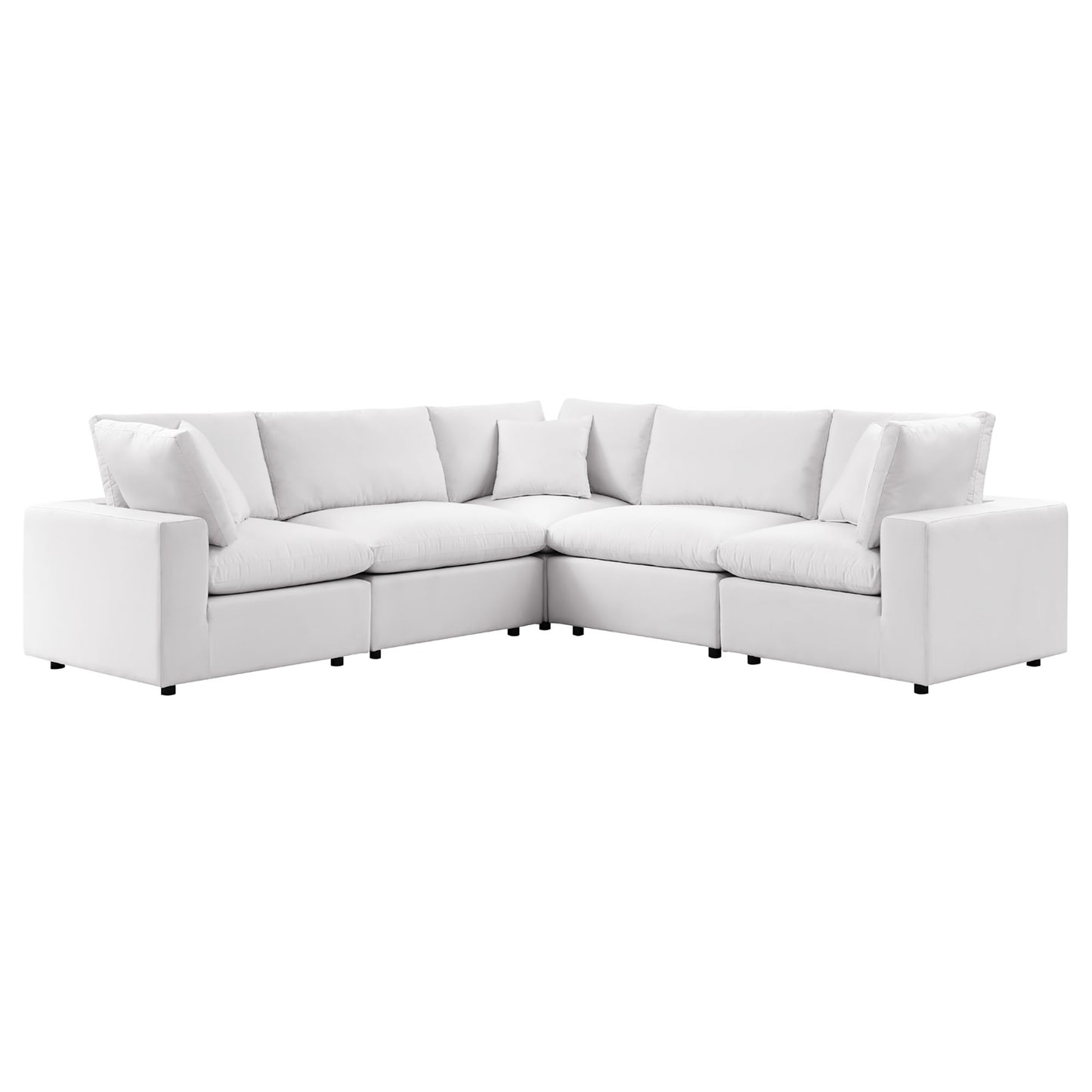 Modway - Commix 5-Piece Outdoor Patio Sectional Sofa by Modway  Outdoor Furniture Sofa Sectionals White - EEI-5589-WHI